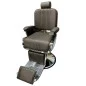 Chaise de barbier professionnel RS-BC8740BR avec un socle stable en Chrome marron