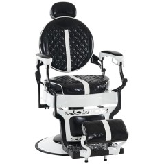 Fauteuil de barbier vintage en métal RS-BC87102WB lourd et luxueux professionnel inclinable pour salon de beauté et spa