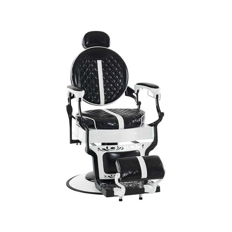 Fauteuil de barbier vintage en métal RS-BC87102WB lourd et luxueux professionnel inclinable pour salon de beauté et spa