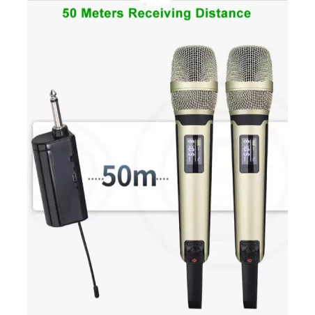 Microphones sans fil karaoké SKM9000B UHF Performance DJ avec 1 récepteur 2 microphones