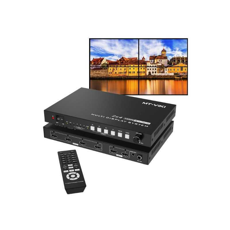 Contrôleur mural vidéo MT-VIKI MT-HD0204 HDMI 2×4 4K 30Hz avec télécommande IR Contrôleur mural vidéo MT-VIKI MT-HD0204 HDMI 2×4 4K 30Hz avec télécommande IR