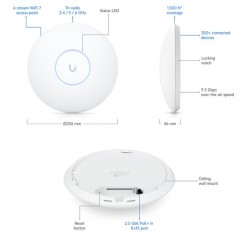UniFi U7 Pro Wi-Fi 7 | Tri-Bande 6 GHz | Point d'Accès Pro | Ubiquiti