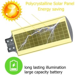 Lampadaire solaire LED 25W avec télécommande, IP65, étanche, capteur de mouvement PIR