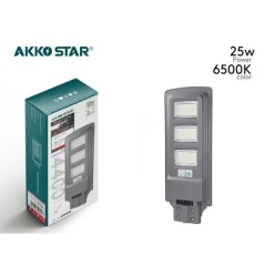 Lampadaire solaire LED 25W avec télécommande, IP65, étanche, capteur de mouvement PIR