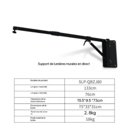 Support Murale Ring Light ou Softboxes Parapluies Réflecteurs Avec Une Rotation Flexible De 180 degrés