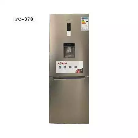 Réfrigérateur combine 3 tiroirs ASTECH FC378INO-OG no frost avec fontaine 322 litres silver