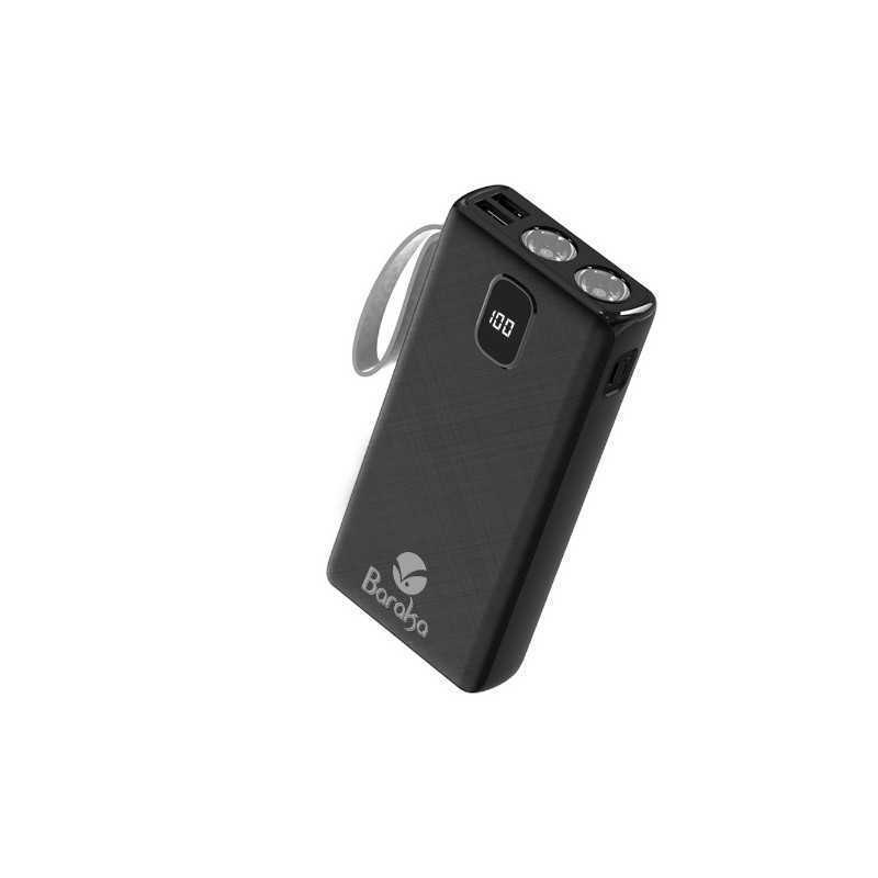 Power Bank Baraka BRK-PB23 Noir 20000mAh Noir Avec 1 Entrée Type-C Et 2 Sorties USB + Torche