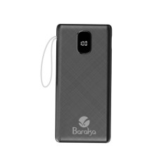 Power Bank Baraka BRK-PB23 Noir 20000mAh Noir Avec 1 Entrée Type-C Et 2 Sorties USB + Torche