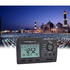 Horloge murale numérique avec boussole Azan HA-3005 prière musulmane heure islamique cadeau ramadan