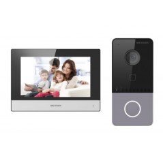 Kit d'interphone vidéo IP Hikvision DS-KIS604-S(B)