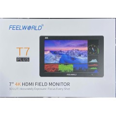 Moniteur caméra 4K entrée/Sortie HDMI IPS 1920x1200 FEELWORLD T7 Plus 7 "3D LUT avec Forme d'onde Pare-Soleil Pliable