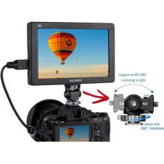 Moniteur caméra 4K entrée/Sortie HDMI IPS 1920x1200 FEELWORLD T7 Plus 7 "3D LUT avec Forme d'onde Pare-Soleil Pliable
