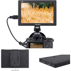 Moniteur caméra 4K entrée/Sortie HDMI IPS 1920x1200 FEELWORLD T7 Plus 7 "3D LUT avec Forme d'onde Pare-Soleil Pliable