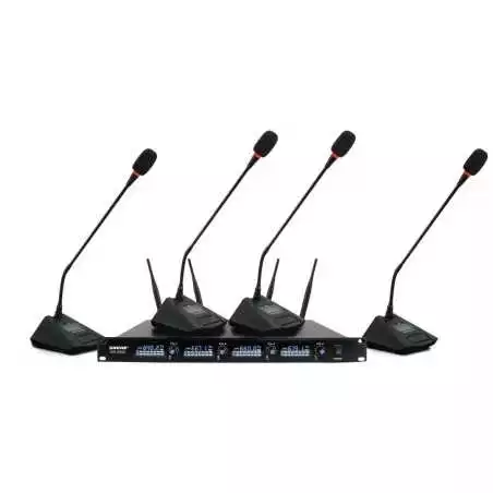 Système de microphone de conférence UHF sans fil à 4 canaux SHURE UR5000