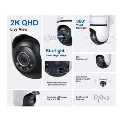 Caméra extérieur sans fil TP-LINK TAPO C520WS 2K QHD étanche IP66 avec vision nocturne avancée et audio bidirectionnel