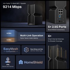 Routeur Wifi Archer TP-LINK BE550 7 BE9300 Tri-Bande 2,5G