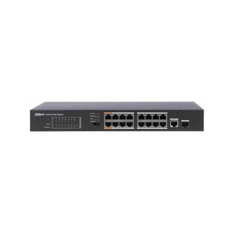 Switch 16 Port PoE FE PoE+ 1-Port Gigabit Combo DAHUA DH-PFS3117-16ET-135