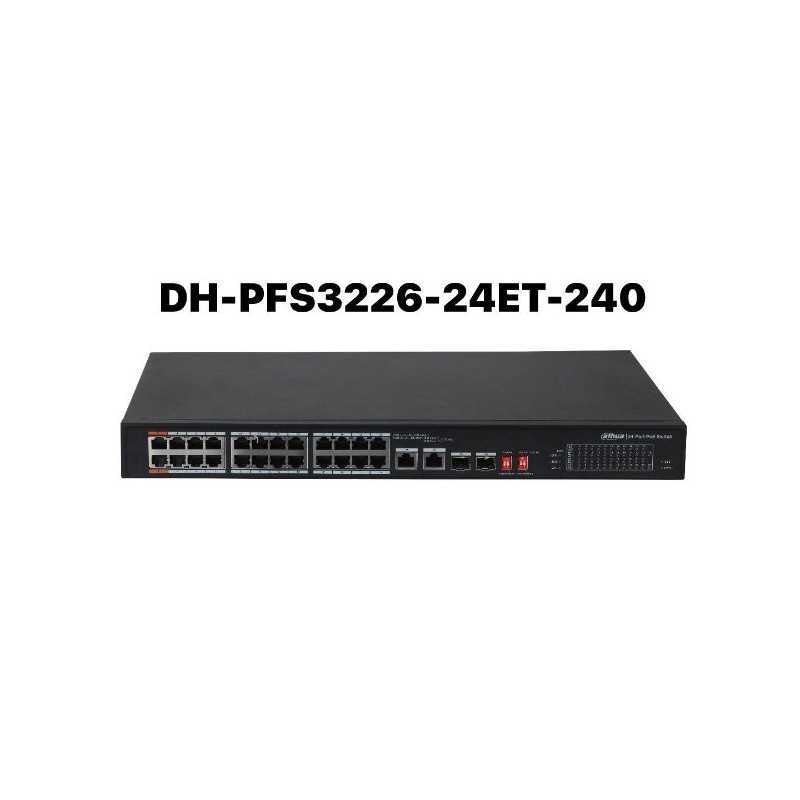 Switch 24 ports PoE DAHUA DH-PFS3226-24ET-240 L2 Ingérable