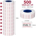 Lot de 10 rouleaux de 5000 étiquettes autocollants pour étiqueteuse Mx-5500