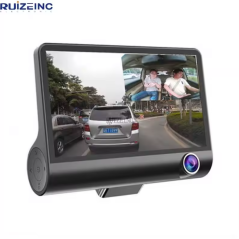 Caméra de tableau de bord DVR écran 4.0 pouces trois objectif avec caméra de recul grand angle