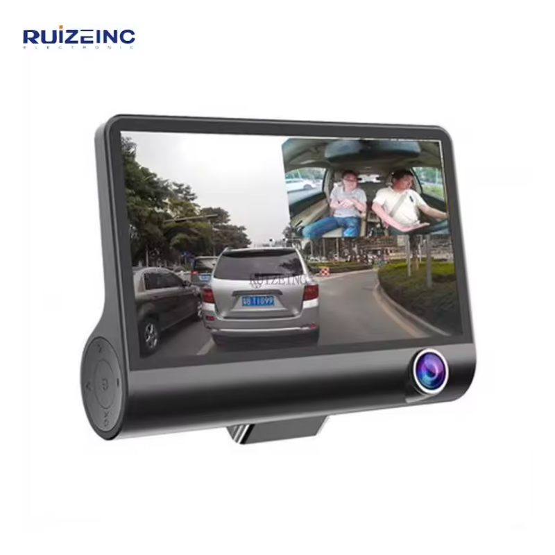 Caméra de tableau de bord DVR écran 4.0 pouces trois objectif avec caméra de recul grand angle