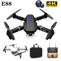 Drone aérien à double caméra 4K HD E88 WiFi FPV 1080P quad copter RC double pliable pour enfants