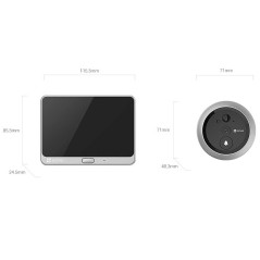 Sonnette à judas sans fil EZVIZ DP2C, Wi-Fi, vidéo Full HD, Ecran couleur 4,3", batterie