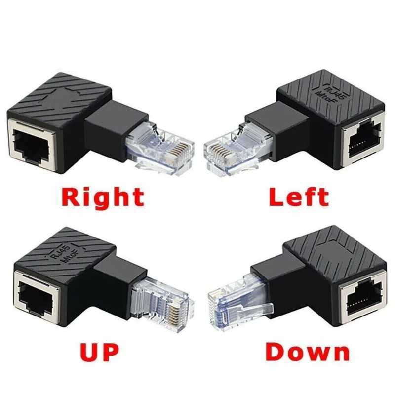 Adaptateur Ethernet Lan RJ45 8P8C mâle à femelle coudé à 90 degrés