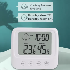 Thermomètre hygromètre numérique LCD à rétroéclairage bleu HFY E0828S