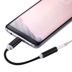 Adaptateur Audio Type-C Mâle à Jack 3.5mm Femelle Tissage Texture pour téléphone