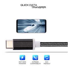 Adaptateur Audio Type-C Mâle à Jack 3.5mm Femelle Tissage Texture pour téléphone