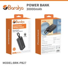 Power Bank Baraka BRK-PB27 30000mAh avec 1 entrée micro/type-C et 4 sorties USB noir