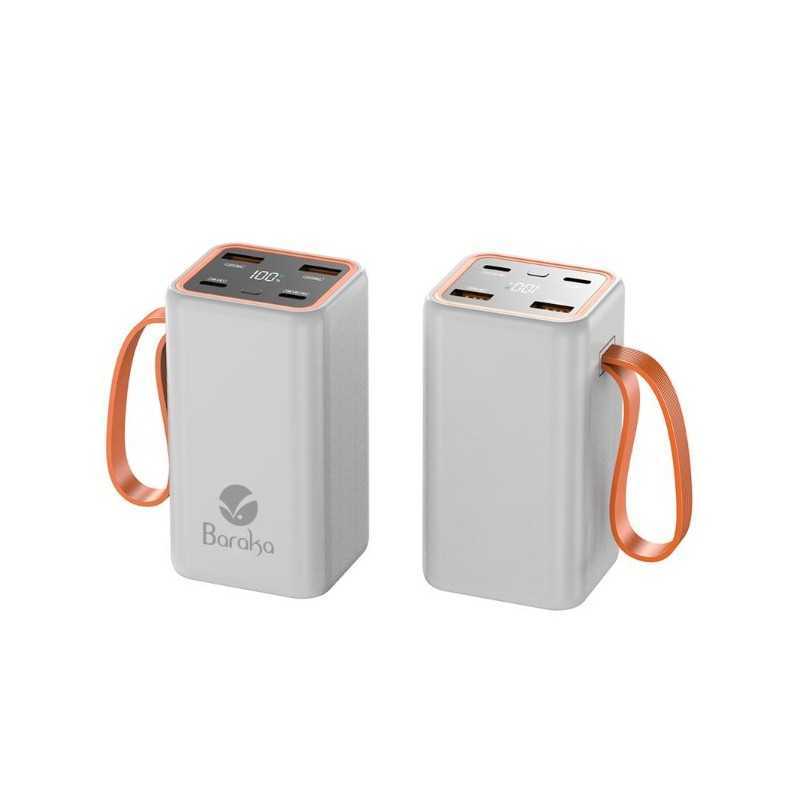Power Bank Baraka BRK-PB02 20000MAH avec 1 entrée micro/type-C et 4 sorties USB noir et blanc Power Bank Baraka BRK-PB02 20000MAH avec 1 entrée micro/type-C et 4 sorties USB noir et blanc