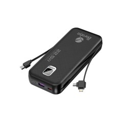 Power Bank Baraka BRK-PB25 20000mAh avec 1 entrée type-C Et 2 sorties type-C & USB + 2 sorties cable lightning/micro noir