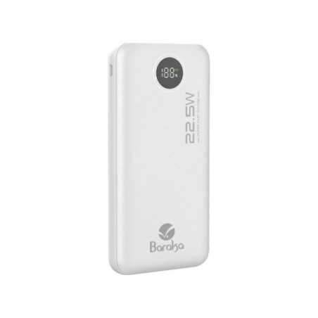 Power Bank Baraka BRK-PB22 10000mAh avec 1 entrée micro/Type-C Et 1 sortie Type-C + 2 sorties USB blanc