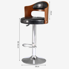 Chaise pivotantes à 360° réglables rétro avec Ascenseur à gaz revêtu de Dossier et Repose-Pieds