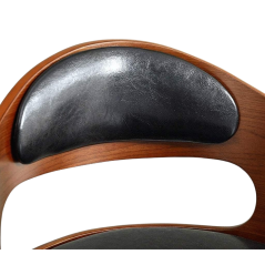 Chaise pivotantes à 360° réglables rétro avec Ascenseur à gaz revêtu de Dossier et Repose-Pieds
