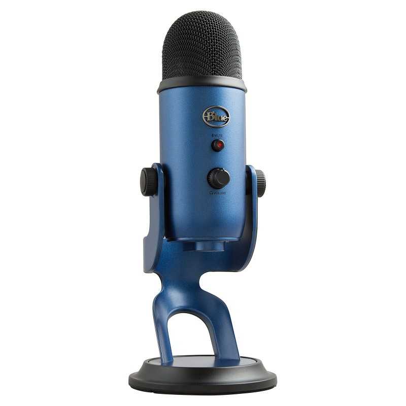 Microphone USB YETI BLUE a 2 capsules électrostatiques directivité multiple usb pour enregistrement avec support de perche
