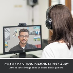 LOGITECH C505e webcam Caméra HD 720p microphone omnidirectionnel avec réduction de bruit champ de vision 60° clip universel