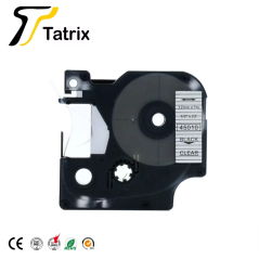 Cartouche de ruban d'étiquettes Compatible Tatrix 12mm noir transparent 45010 pour imprimante DYMO 160 280