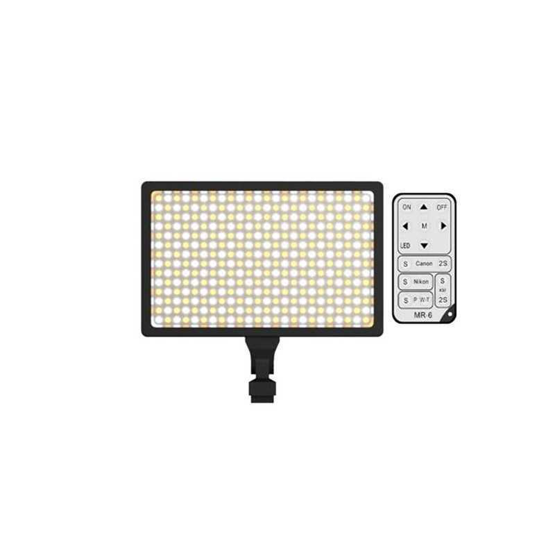 Lampe Caméra Vidéo LED-336A | Éclairage Professionnel avec Batterie 3600mAh & Chargeur U006