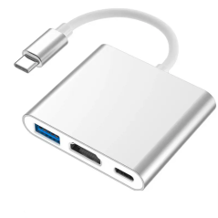 Câble multi ports 4K 3-en-1 type-c vers HDTV + port Usb3.0