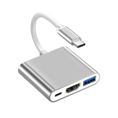 Câble multi ports 4K 3-en-1 type-c vers HDTV + port Usb3.0