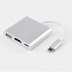 Câble multi ports 4K 3-en-1 type-c vers HDTV + port Usb3.0