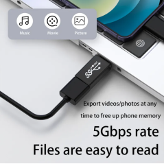 Adaptateur USB 3.0 OTG USB Type C vers USB mâle à femelle