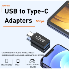 Adaptateur USB 3.0 OTG USB Type C vers USB mâle à femelle