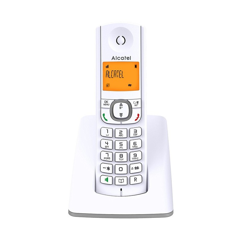 Téléphone fixe sans fil DECT, Alcatel F530 Mains libres, Grand écran rétroéclairé, Sonneries VIP, 10 mélodies d'appel