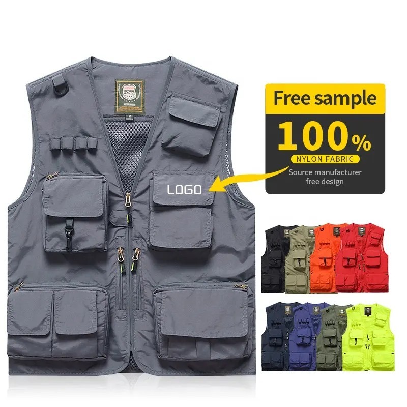 Gilet multi-poches pour hommes, gilet de pêche, escalade, randonnée, photographie, camping, bénévole, gilet d'hiver Gilet multi-poches pour hommes, gilet de pêche, escalade, randonnée, photographie, camping, bénévole, gilet d'hiver