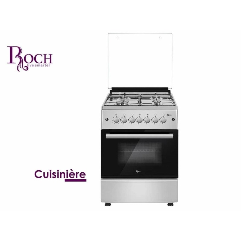 Cuisinière 4 feux ROCH 60X60 inox full option Cuisinière 4 feux ROCH 60X60 inox full option