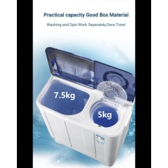 Machine a laver HISENSE WSQB753W semi automatique twintub 7kg